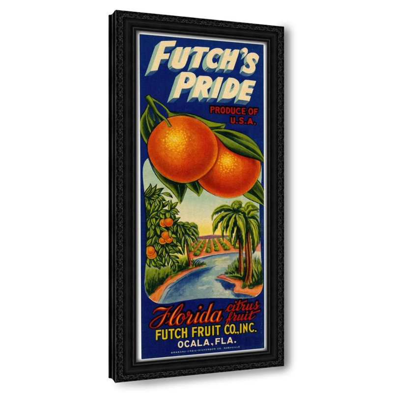 Étiquette d'agrumes Futch's Pride (1930-1950), H 24 po x l 12 po