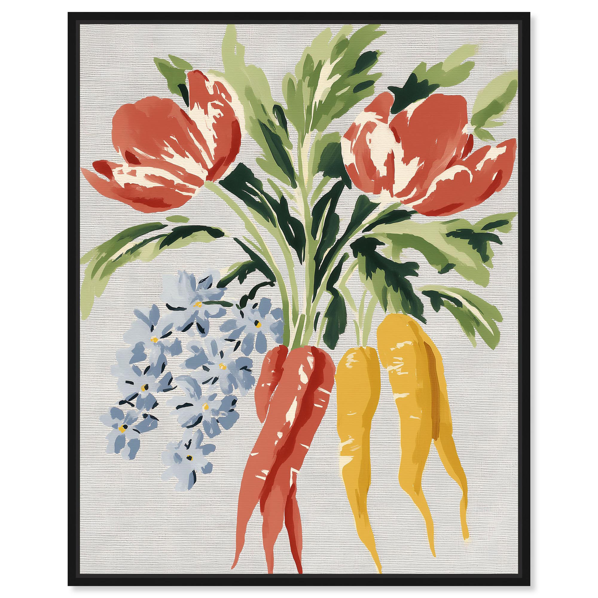Art Remedy Rabbit's Bouquet I Kitchen Art Canvas Print by Art Remedy ...