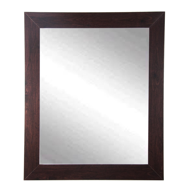 Miroir mural mâle et moderne Maléy, 32 po x 27 po, Espresso