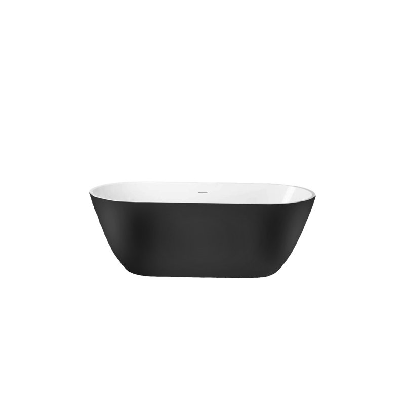 Lilac 65 In. Freestanding Bathtub In Black Finish, Black