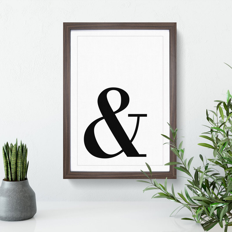 And - Picture Frame Typography, 90cm H x 65cm W x 2cm D, Walnut