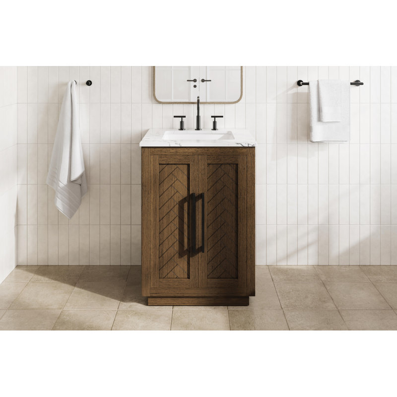 Meuble-lavabo simple 24 po, Noisette chêne
