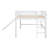 Full Size Low Loft Bed With Ladder And Slide,White-1616164954-1616164955