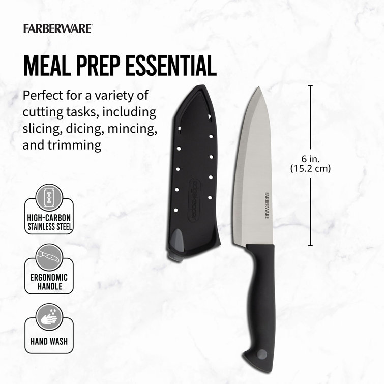 Farberware EdgeKeeper 6 inch Chef Knife with Self-Sharpening Sleeve NEW
