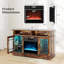 Meuble télé avec foyer électrique et lumières à DEL avec armoires de rangement télécommandées-697107942