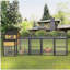 Grand poulailler en bois noir de 150 po avec poules et nichoirs, plateau coulissant, porte coulissante, grillage antidérapant pour 4 à 6 poules-695071435