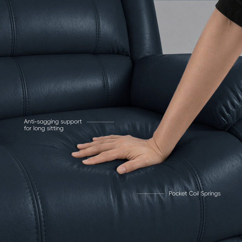 Canapé modulaire inclinable en similicuir 5 pièces avec siège rabattable, Blue