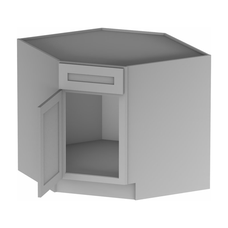 Armoire de base en évier en contreplaqué prêt à assembler Kindwood Eco Shaker l 36 x P 24 x H 34,5, Gris, 36