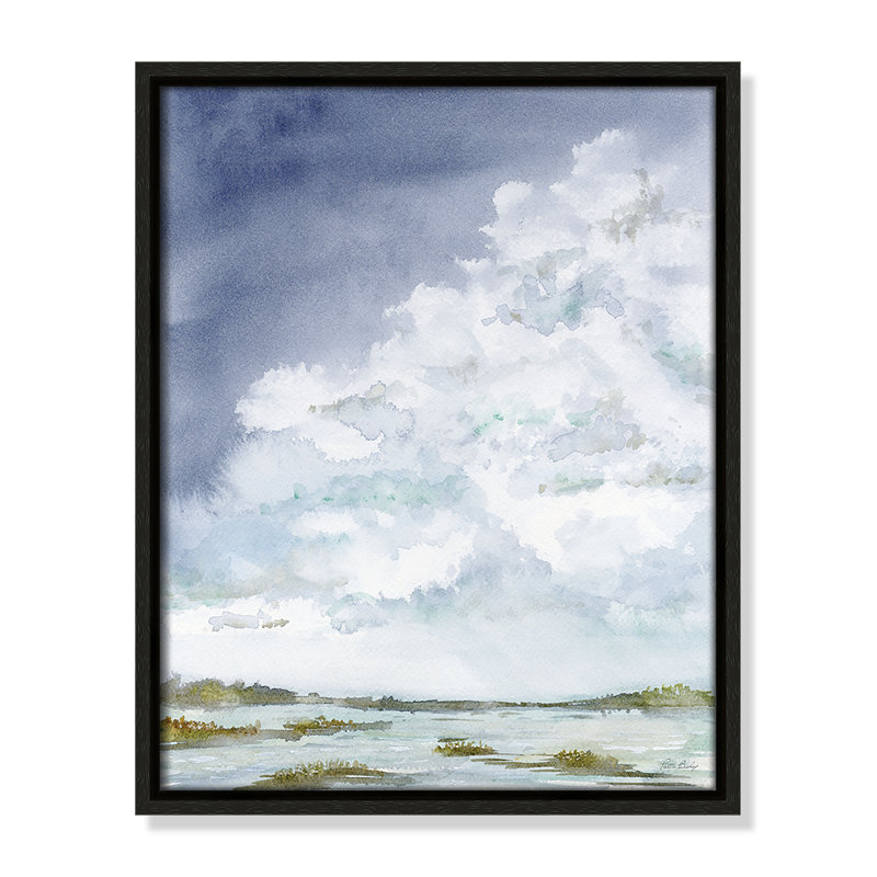 «Tolland Clouds Left Print» par Patti Bishop, Espresso, H 15,5 po x l 12,5 po
