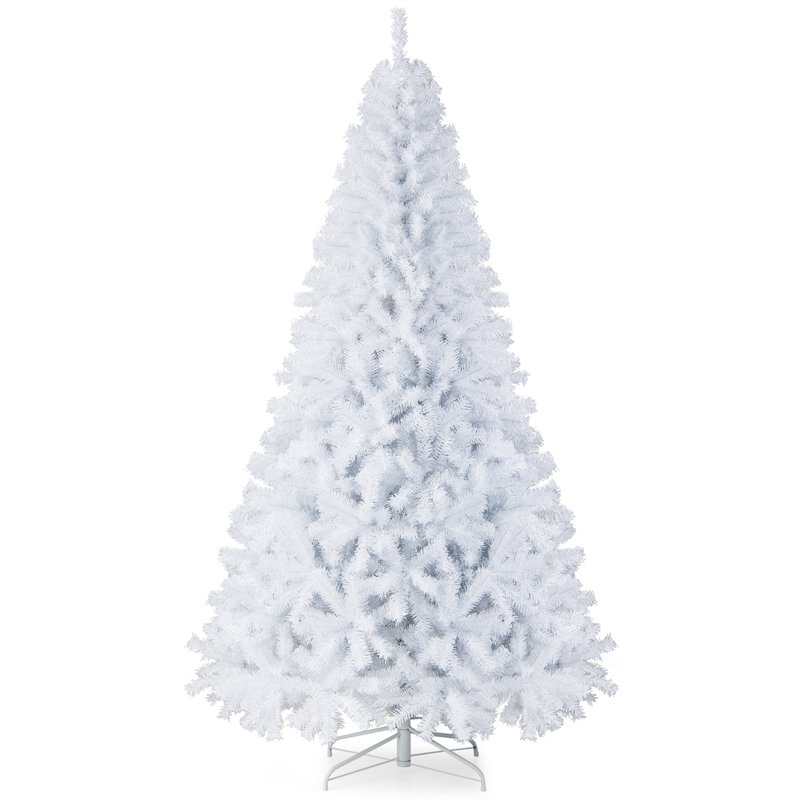 Arbre de Noël blanc en PVC artificiel réaliste, 7,5 pi