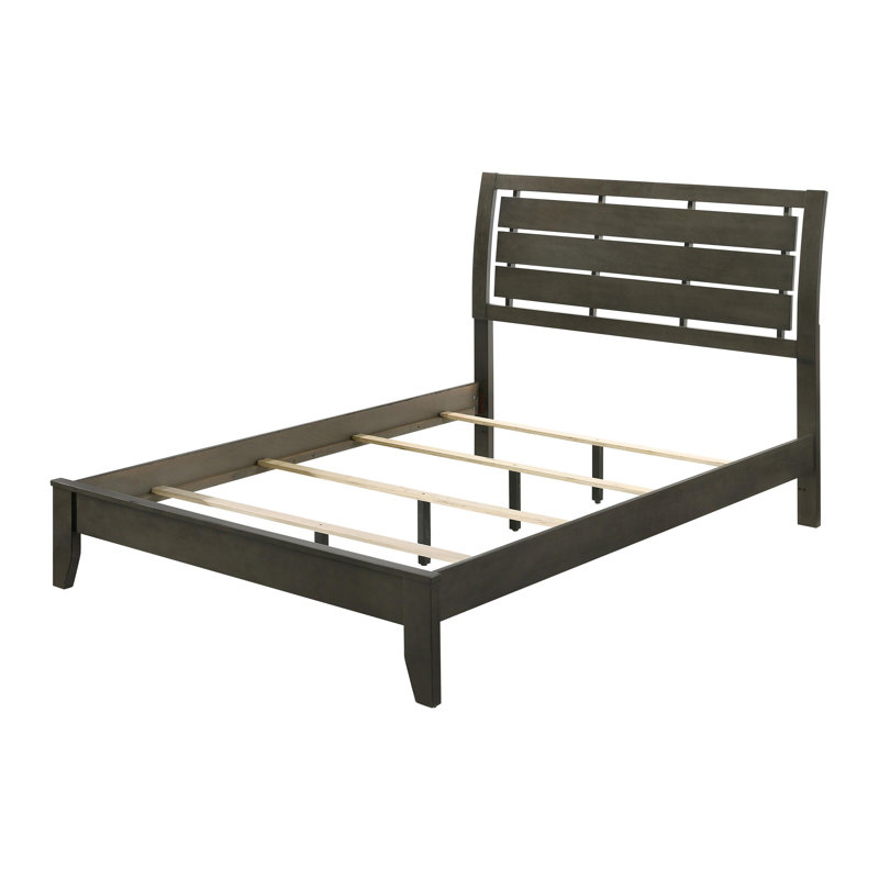 Wood Full Panel Bed Mod Grey