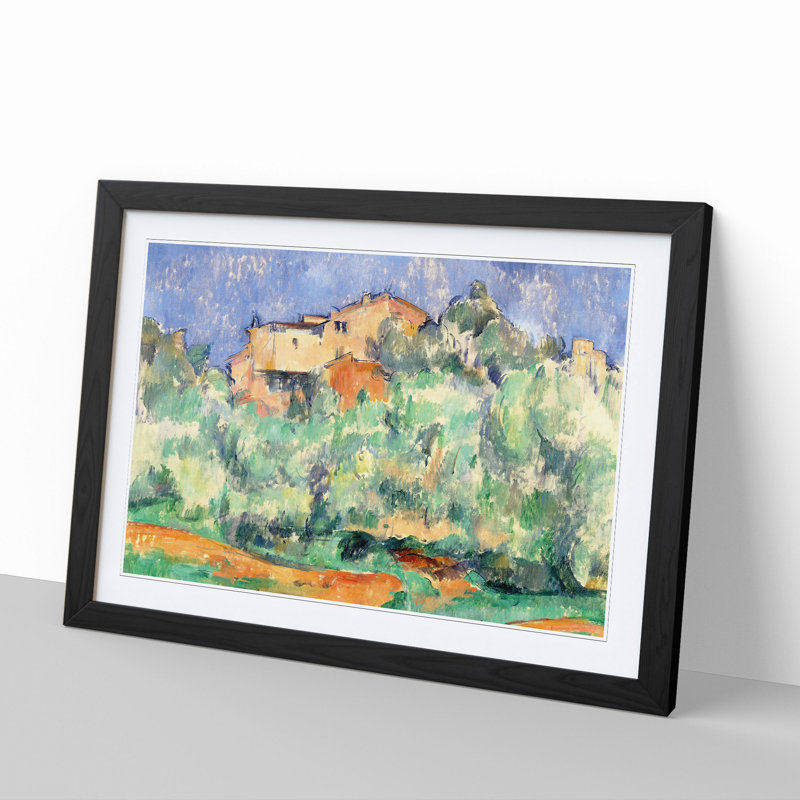 The Farm of Bellevue by Paul Cezanne - Picture Frame Painting, Black, 27cm H x 36cm W x 2cm D