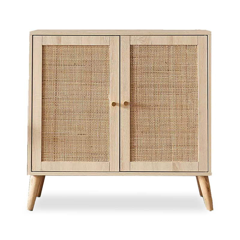 Buffet décoratif moderne en rotin simple tissé, Brun