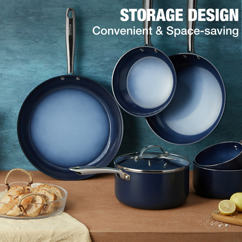 Ceramic Aluminum Skillet, 12", Blue
