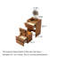 Ensemble de meuble-lavabo compact Mid-Century en bois d'hévéa massif avec miroir à DEL et tabouret de rangement