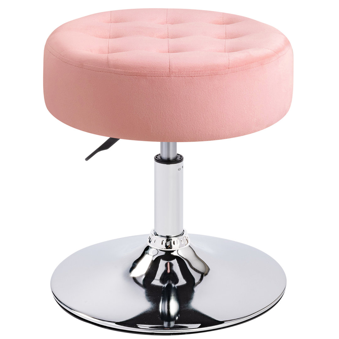 Modern Swivel Adjustable Height Accent Stool Latitude Run® Seat Color: Light Pink Velvet