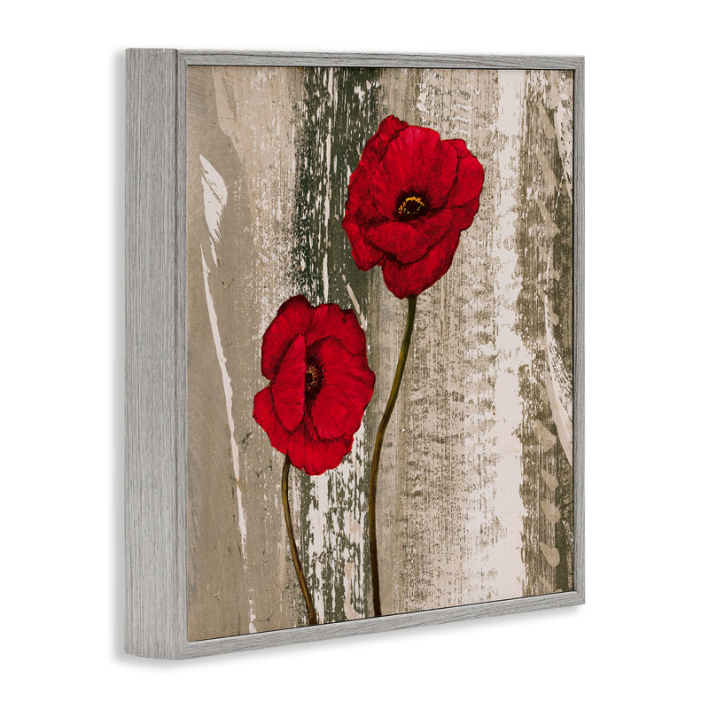 «Stupell Industries Rustic Red Anemones», art de la giclée encadrée par Brian Foster, Estampe numérique Farmhouse