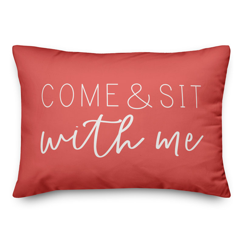  Come and Sit with Me Outdoor Rectangular Pillow Cover and Insert, Coral