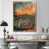 Toile avec cadre flottant or