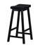 Tabourets de bar en bois massif de 29 pouces de hauteur, finition noire, 2 sièges de selle-1284043853