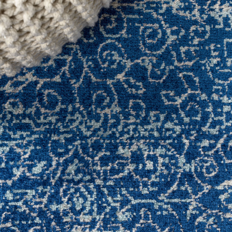 Neder Filigree Blue Rug, Runner 2'3" x 8'