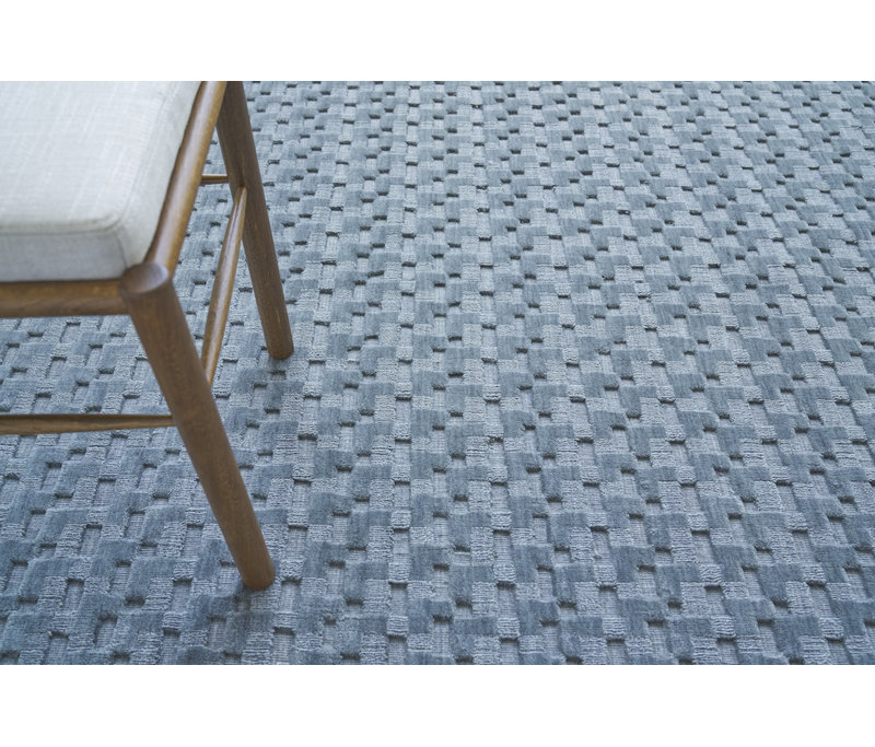 Monroe Wool Geometric Area Rug in Blue, Rectangle 10' x 14'