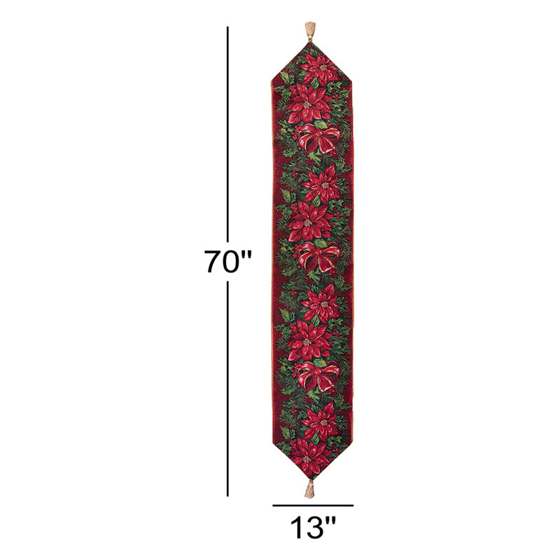 Seasonal Poinsettia Table Runner