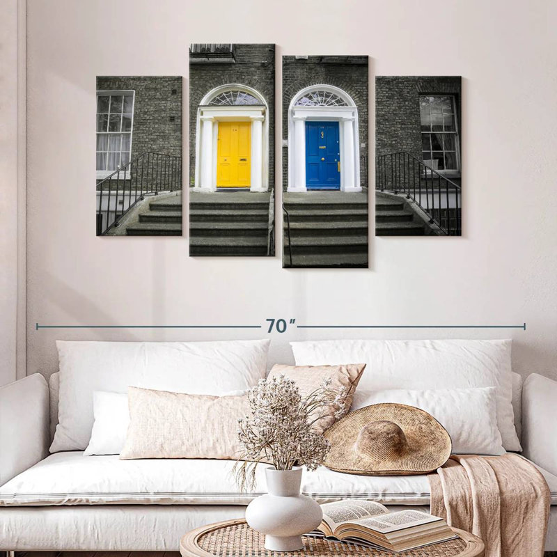 Yellow and Blue Doors, H 32 po x l 52 po
