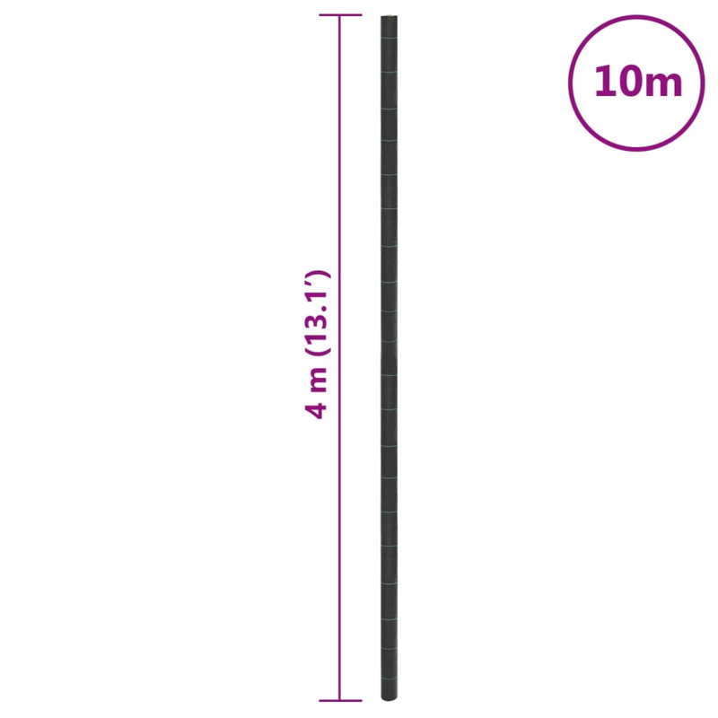 Vidaxl Weed Membrane Black 4X10 M PP, 1000cm W x 400cm D