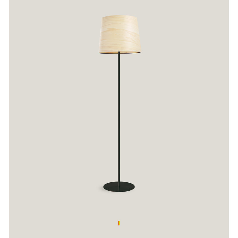 Zeta Floor Lamp - 13" Diameter, Natural White, Dimmable, Matte Black