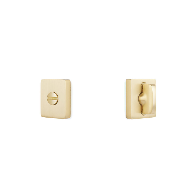 Modern Thumbturn Privacy Lockset Flat Black Finish, Satin Brass