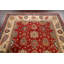 Tapis rouge noué à la main de conception unique 6 pi 8 po x 9 pi 8 po