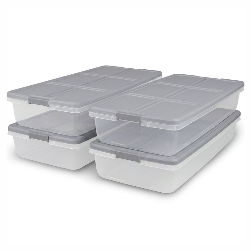 52 Qt Latched Underbed Storage Container 4-Pack
