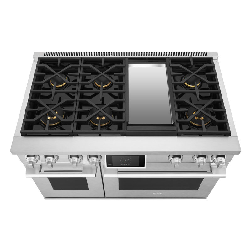 48-Inch Dual-Fuel Pro Range With 6 Burners And Griddle