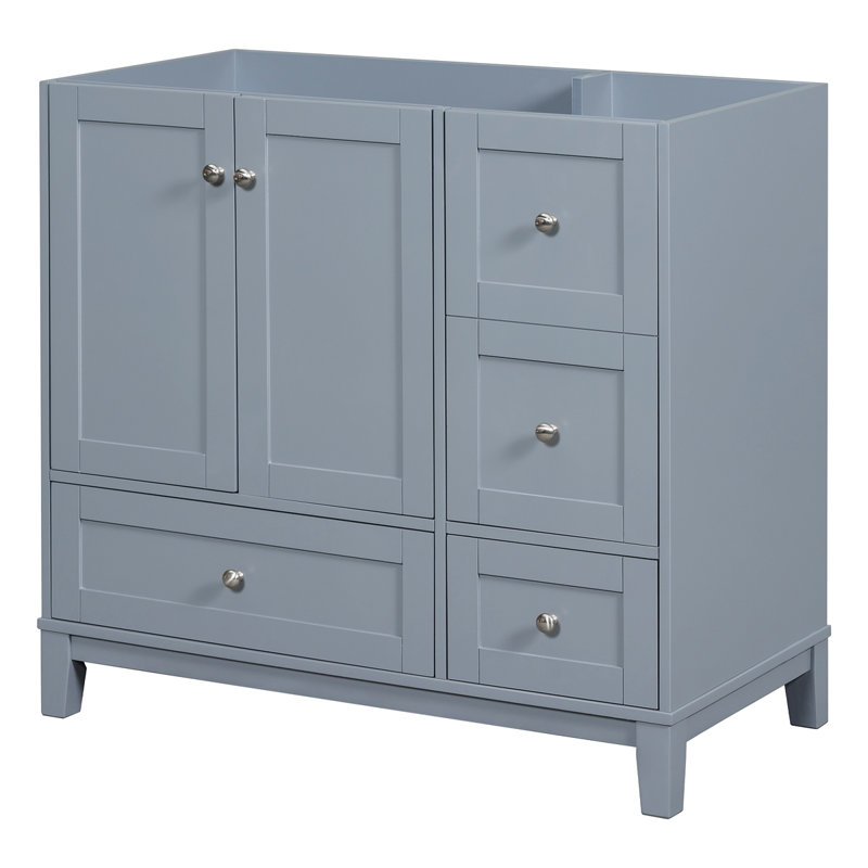 [Cabinet seulement] Meuble-lavabo (lavabo non inclus), Bleu-gris