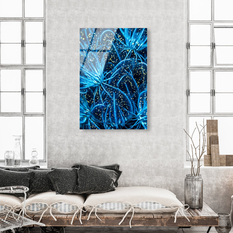 Neon garden Acrylic Painting Print, 54"H x 36"W, High-Gloss Acrylic Print