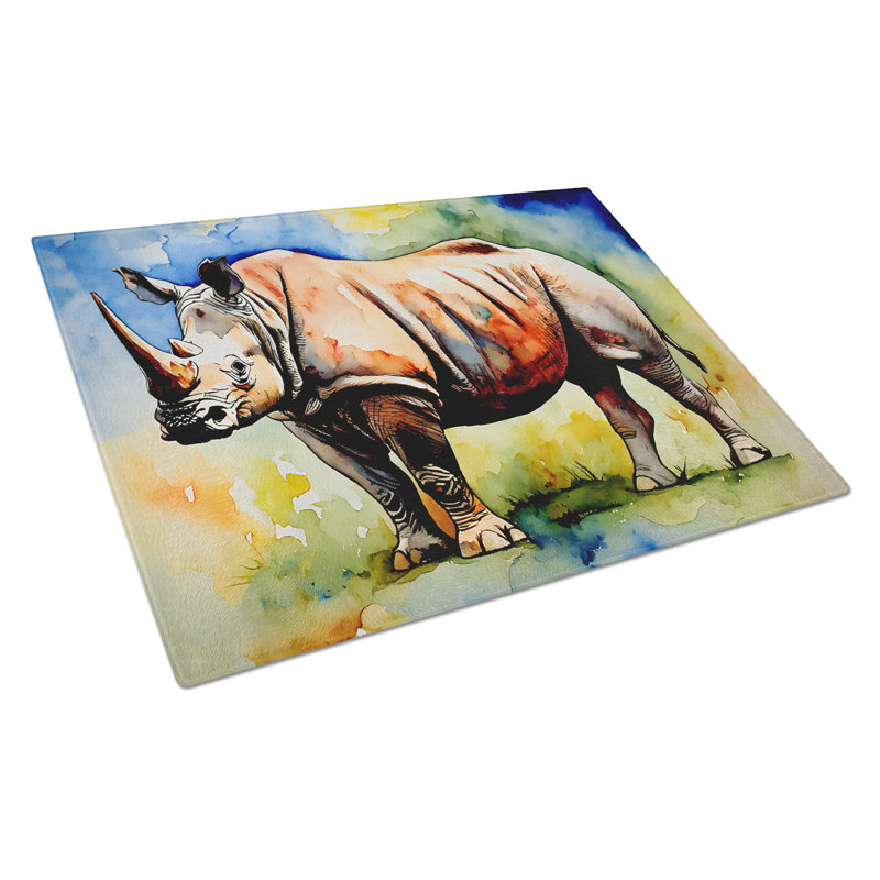 Rhinoceros Glass Cutting Board Large