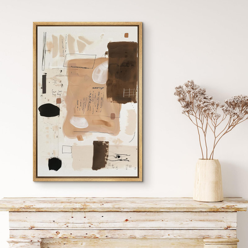 Forme Mid-Century «Modern Abstract Collage Unique Illustration», Naturel, H 24 po x l 16 po