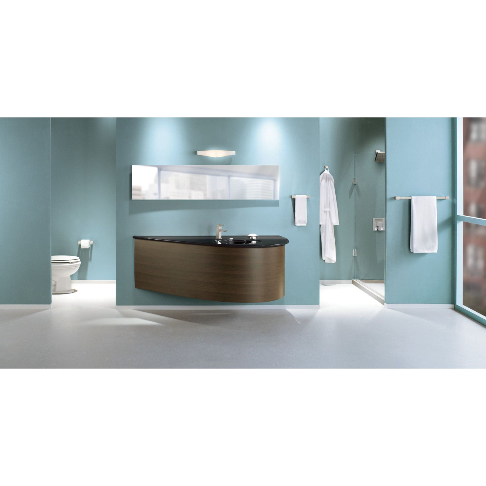 90 Degree 24" Wall Mounted Towel Bar, Brushed Nickel, 8.3"