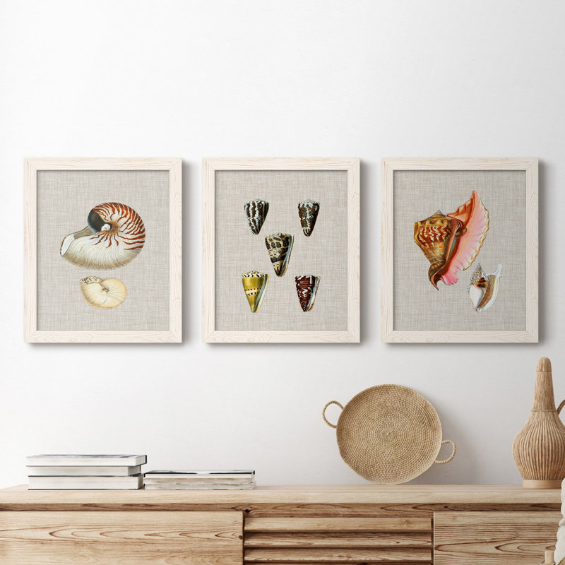 «Cool Gears I», ensemble de 3 peintures sur toile encadrées, Blanc, H 20 po x l 51 po x P 1,5 po