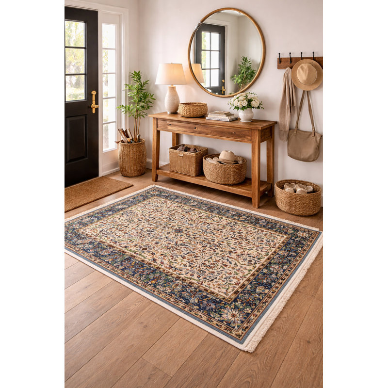 Tapis crème crème Kirman