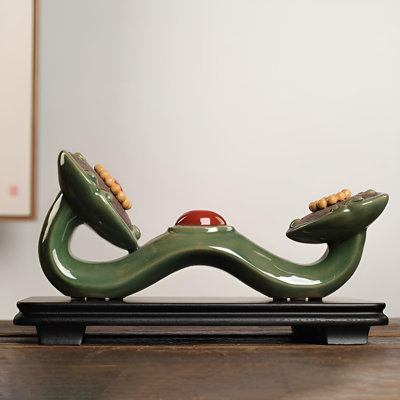 Elegant Ceramic Ruyi Sculpture – Symbol Of Luck For Home & Foyer