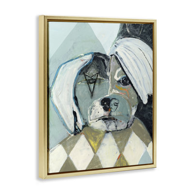 Cadre flottant abstrait Portrait de chien, design par Stacy Milrany