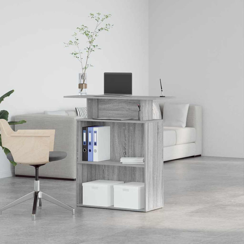 Baheerathan Standing Desk, Grey Sonoma