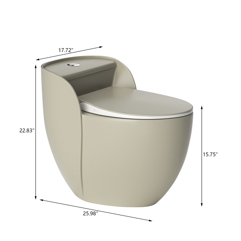 Toilette compacte siphonique de base 12 po à hauteur de siège 12 po 15 po, Sage Green
