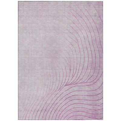 10' X 14' Blush And Silver Abstract Washable Indoor Outdoor Area Rug