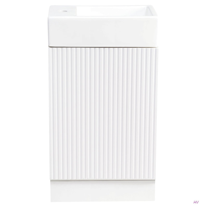 Meuble-lavabo 18,6 po avec lavabo, meuble-lavabo avec tablette à deux niveaux, orienté vers la gauche ou vers la droite