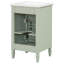 Meuble-lavabo autoportant compact de 20 po avec lavabo en céramique, armoire en bois d'hévéa massif avec tiroir inclinable, organisateur de porte intégré à 2 niveaux et tablette réglable (4 finitions disponibles)-129347242