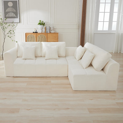 109.5’’ Oversized L-Shape Sectional Sofa, Modular Compressed Cloud Couch with Memory Foam, No Assembly Needed