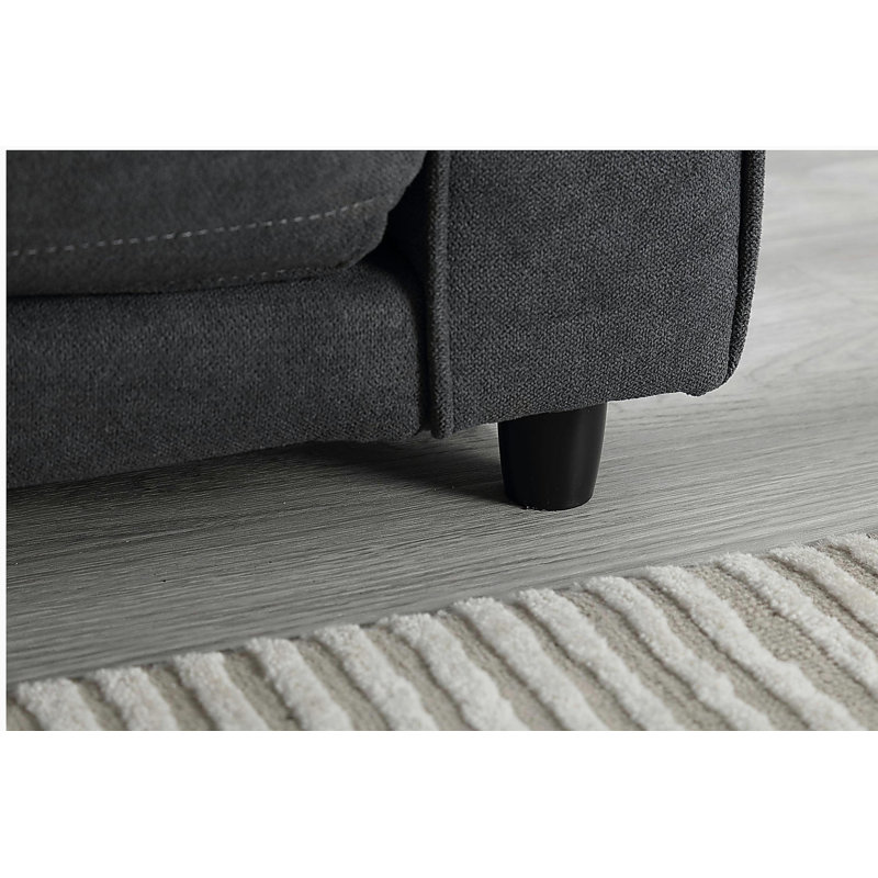 Canapé à 3 volets, canapé-lit futon convertible, causeuse peu encombrante, canapé-lit escamotable pour le salon, gris foncé et gris clair et beige, tissu en lin velours